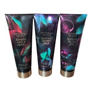 VICTORIAS SECRET GINGER APPLE SUGAR PLUM SANTAL BERRY LOTION SET DISCONTINUED